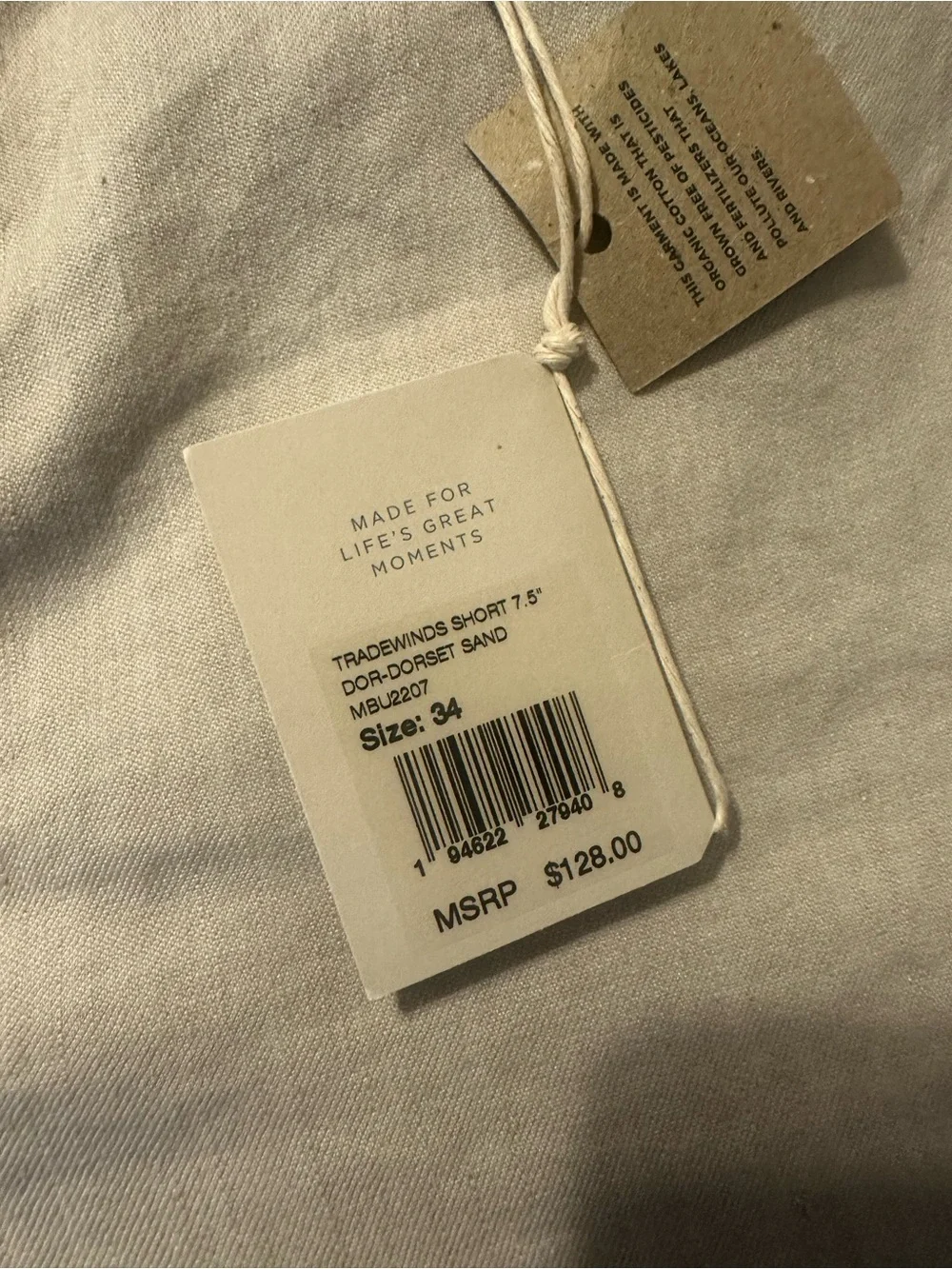Faherty Light Beige Flat-Front Linen-Blend Shorts